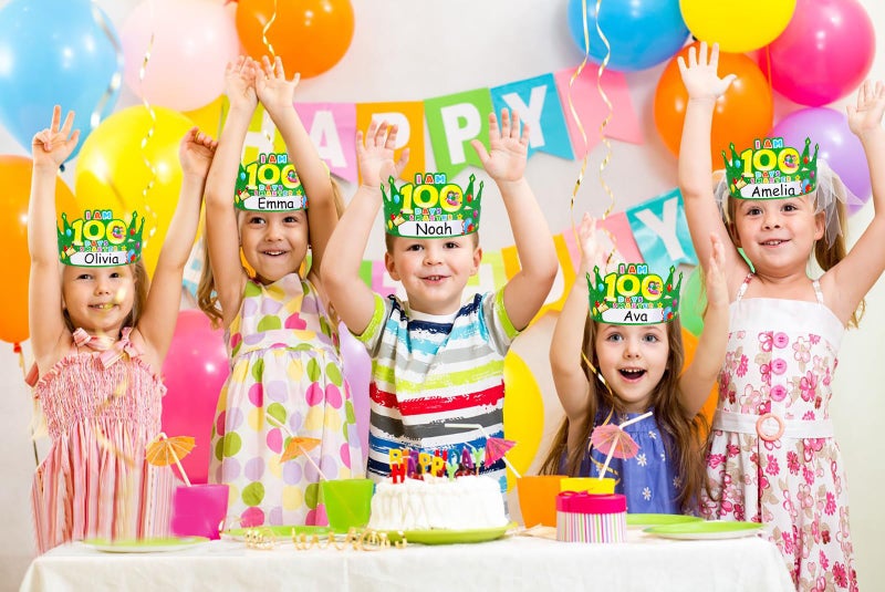 WhatSign 100th Day of School 100 Days of School Paper Crowns for Kids 24Pcs 100th Day of School Decorations Paper Crown Birthday Party Hat for School Activity Classroom Supplies  Medium  1-black - Image 4